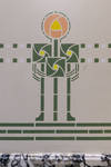 Avenue Molière 151, Forest, vestibule d'entrée, motif au pochoir (© Sophie Voituron)