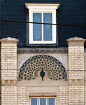 Brugmannlaan 408, Ukkel, mozaïekpaneel van het hoodfgestel (© ARCHistory, foto 2026)