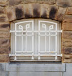 Avenue Winston Churchill 110 et rue Marianne 69, Uccle, détail du soubassement (© ARCHistory, photo 2026)