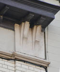 Georges Moreaustraat 46, Anderlecht, detail van het hoofdgestel (© ARCHistory, foto 2026)