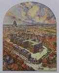 Esquisse du nouvel hôpital et de la future faculté (<i>Les bienfaiteurs des pauvres de Bruxelles</i>, CAP de Bruxelles, 1929 © ACPASB)