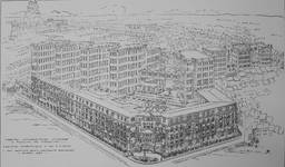 Premier projet pour l'hôpital et la faculté, non réalisé (<i>Rapport de l'ULB sur l'année académique 1921-1922</i>, 1922 © ACPASB)