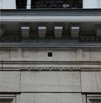 Jakob Jordaensstraat 17, Brussel Uitbreiding Zuid, detail van het hoofdgestel (© ARCHistory, foto 2026)