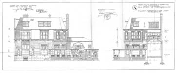 Rue Meyerbeer 29-33, Forest, élévations latérale et arrière, ACF/Urb. 7498 (1922)