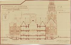 Hôtel communal de Forest, coupe (© KANAL Architecture, Brussels, fonds Jean-Baptiste Dewin)