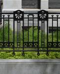 Avenue Molière 172, Ixelles, détail de la grille du jardinet (© ARCHistory, photo 2026)