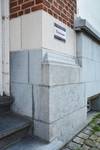Franz Merjaystraat 112, Elsene, detail van de onderbouw (© ARCHistory, foto 2026)