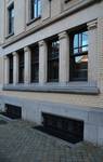 Joseph Stallaertstraat 1 en Georges Brugmannplein 29A, Elsene, detail van de gevel aan Stallaertstraat (© ARCHistory, foto 2026)