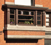 Lambermontlaan 242-242A, Schaarbeek, erker in linkertravee (© ARCHistory, foto 2013)