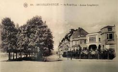Vue de l'ancienne avenue Longchamp avec, à droite, la villa (carte postale ancienne)