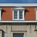 Brugmannlaan 519, Ukkel, detail van het mansardedak (© ARCHistory, foto 2026)