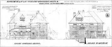 Avenue des Fleurs 6, Woluwe-Saint-Pierre, élévations latérale gauche et arrière, 1927 (archives des propriétaires)